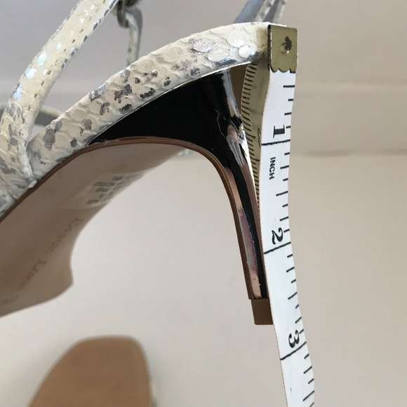 ESSEX LANE Madalie Snake Skin Leather Heeled Sandals Disco Lizard Heels Size 8 - Picture 15 of 16